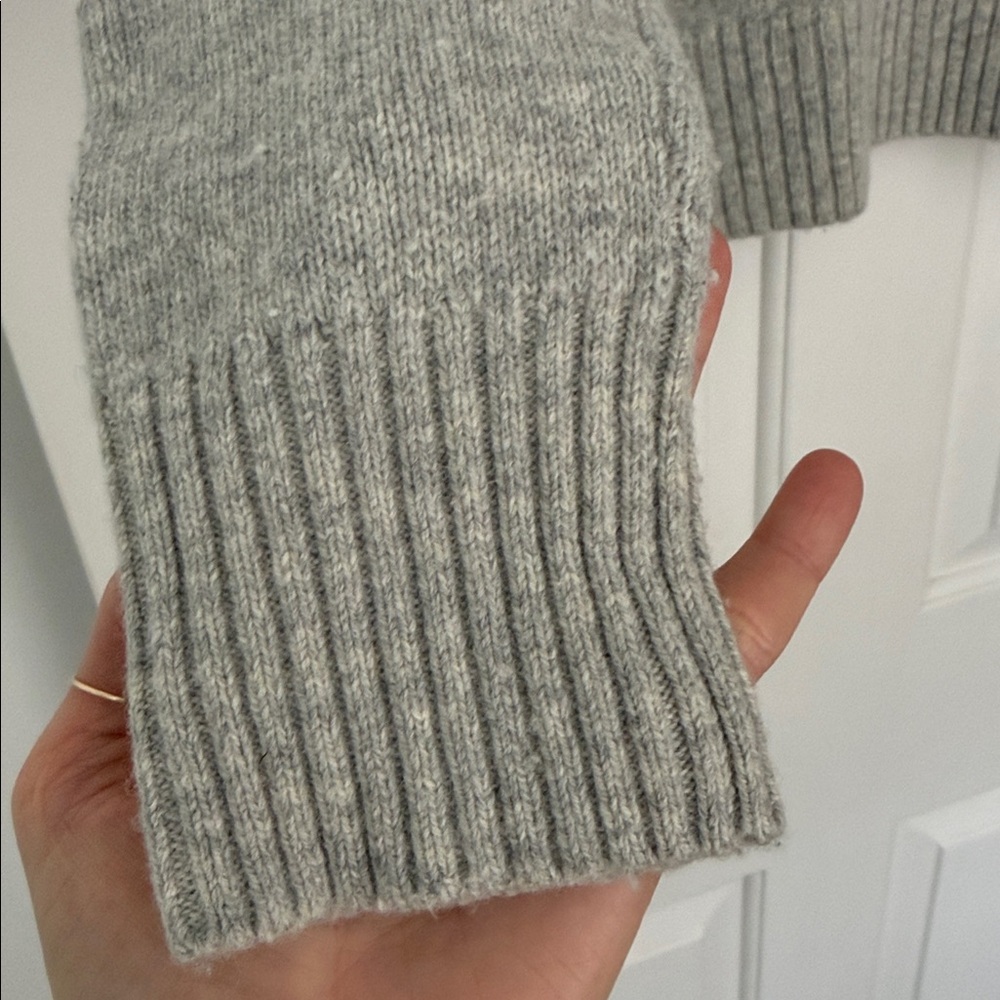 J. Crew Gray and Cream/White Polka Dot Roll Neck Sweater - Picture 10 of 10